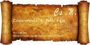 Cservenák Mária névjegykártya