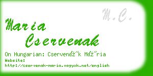 maria cservenak business card